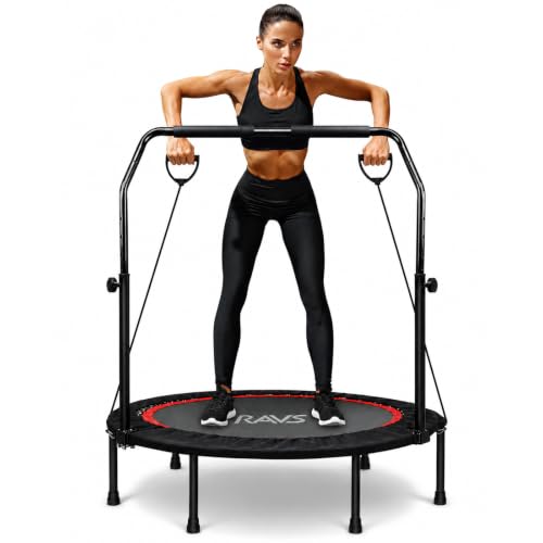 40-Inch Exercise Rebounder Trampoline for Adults with Adjustable Handle