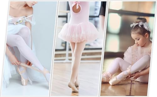 Convertible Ballet Tights for Girls - Ultra Soft, Ballet Pink, 6-8 Years
