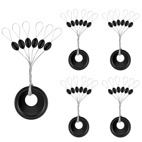Fishing Bobber Beads Stoppers - 240 Pieces, Black S/M/L