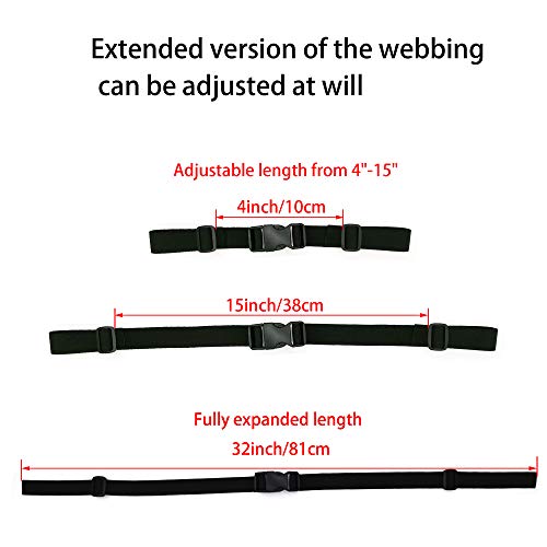 Adjustable Backpack Chest Strap with Quick Release Buckle - Black