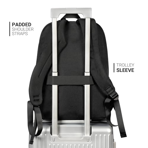 26L Black Water-Resistant Backpack for School & Travel