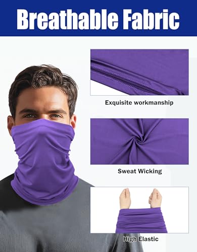 Cooling Neck Gaiter Face Mask - UPF 50+ UV Protection - Purple Pack