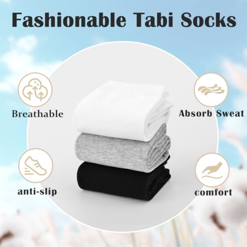 Cotton Women's Tabi Socks - Flip-Flop Split Toe - White