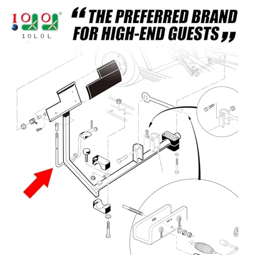 10L0L Golf Cart Park Brake Latch Kit for Club Car DS & Carryall 1998+ OEM