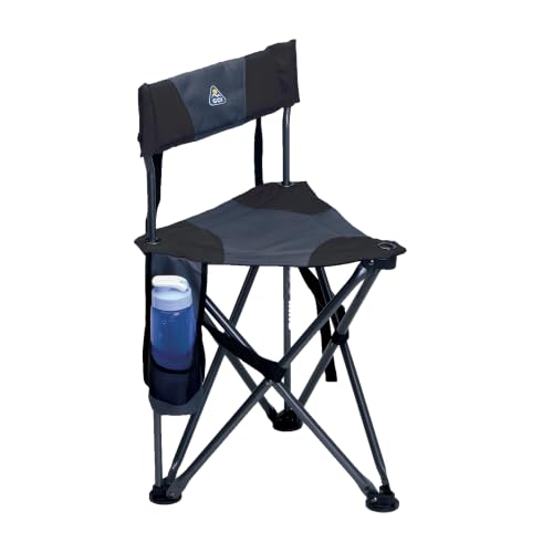 GCI Outdoor Quik-E-Seat Portable Folding Tripod Stool with Drink Holder