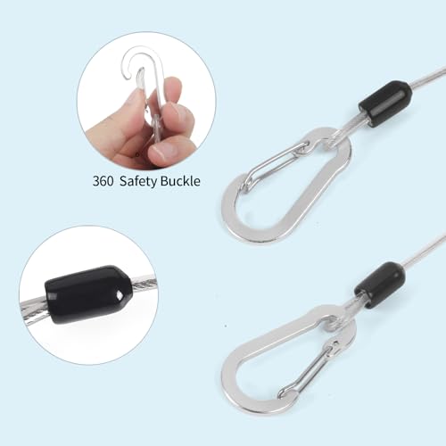 Vefungyan Transparency Fishing Pole Safety Tether Lanyard 2 pcs Heavy Duty Kayak Paddle Leash & Tie Strap