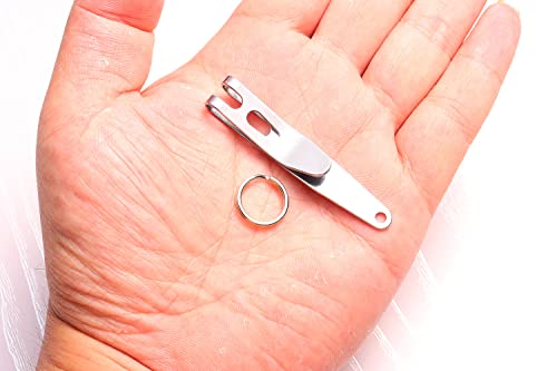 Deep Carry Pocket Clip - Multi-Purpose Keychain Tool - Stainless Steel (1 Pack)