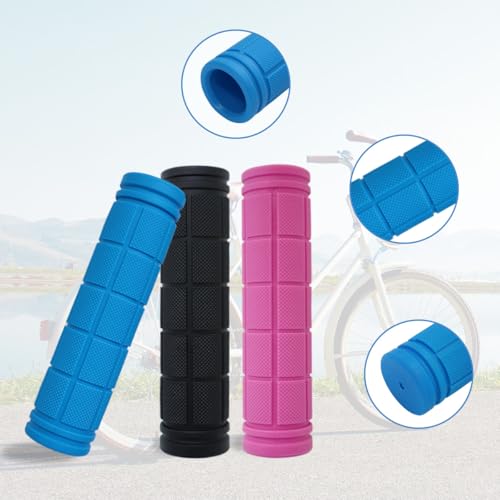 Light Blue Non-Slip Soft Rubber Bike Handle Grips - 4 Pcs