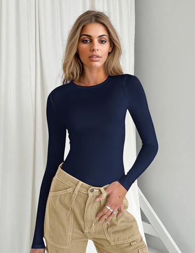 Women's Long Sleeve Thermal Underscrubs - Navy Blue, Medium