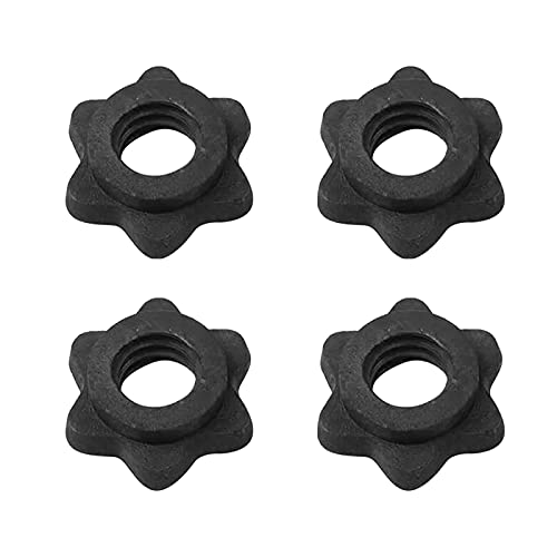 Dumbbell Spinlock Collar Clamps - 4pcs Black 25mm Hex Nut