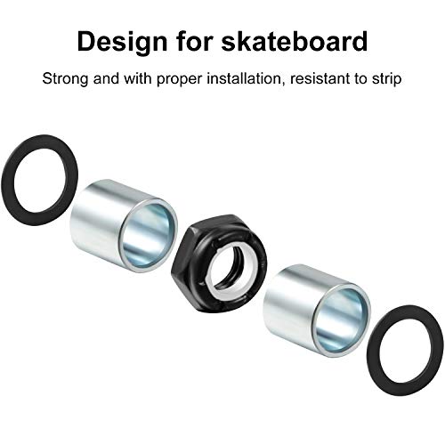 Hotop 56 Pcs Skateboard Truck Hardware Kit with Nuts, Spacers & Speed Rings
