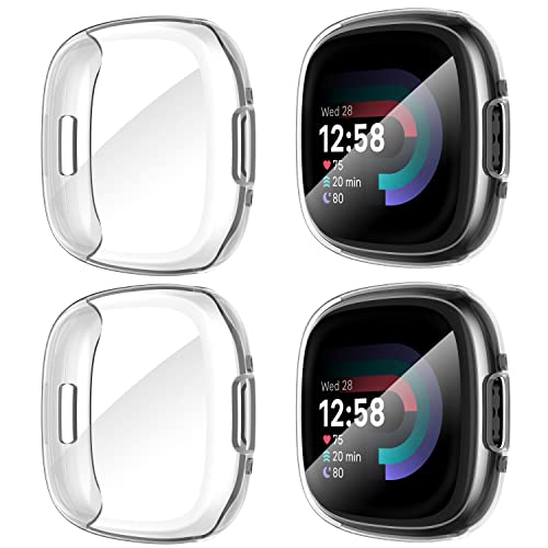Clear Screen Protector Case for Fitbit Sense 2 / Versa 4 - 4-Pack