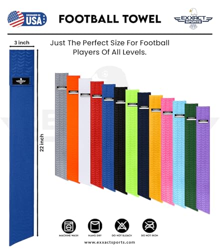 Football Towel with Hook & Loop - Ultra Light, Highly Absorbent - Black