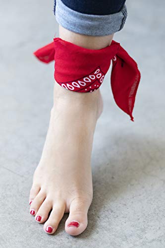 Cotton Paisley Bandana Face Cover - Red - Unisex Multi-Purpose Headwear