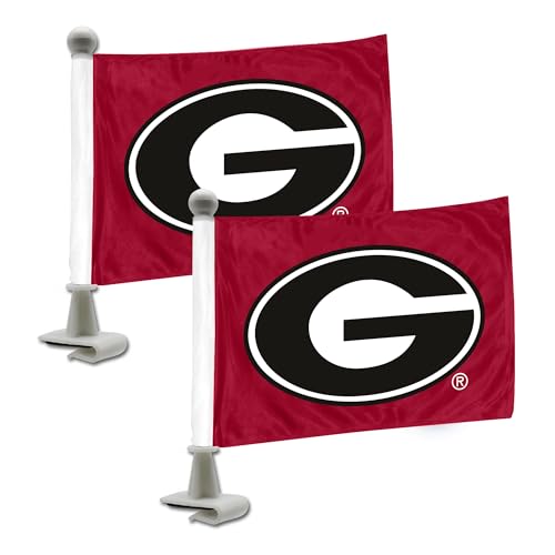 Georgia Bulldogs Car Flags - 2 Pack Mini Auto Flags, 4" x 6"