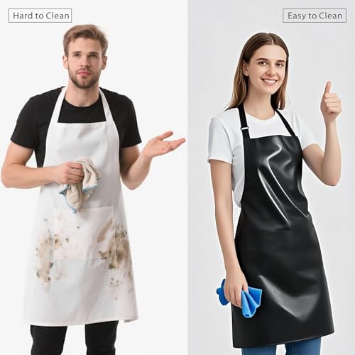 GoldPig Heavy-Duty Waterproof Apron, Chemical Resistant Rubber Vinyl for Industrial, Lab, Kitchen, Butcher & Grilling (40")