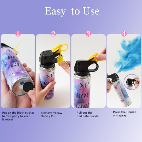 Gender Reveal Fire Extinguisher for Boys, 100% Biodegradable Baby Boy Reveal Party Decorations, Ideal for Exciting Gender Reveal Blue Smoke(4PCS)