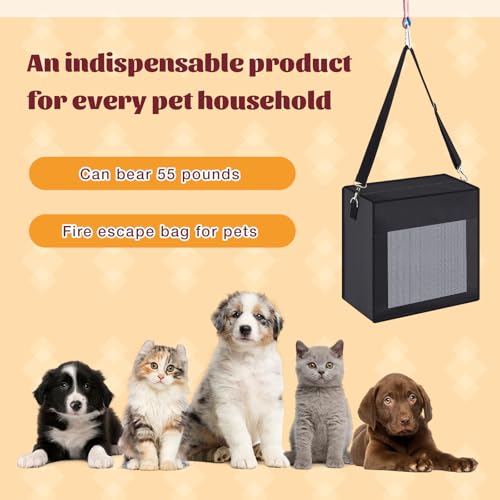 Fire Evacuation Device Set Dog Pet up to 55 Pounds Fire Emergency Evacuation Bag 50 ft Rope Escape Bag Safe Equipment Compact Survival Kit Rescue for Animal Home Work(19 x 18 x 10 Inches)