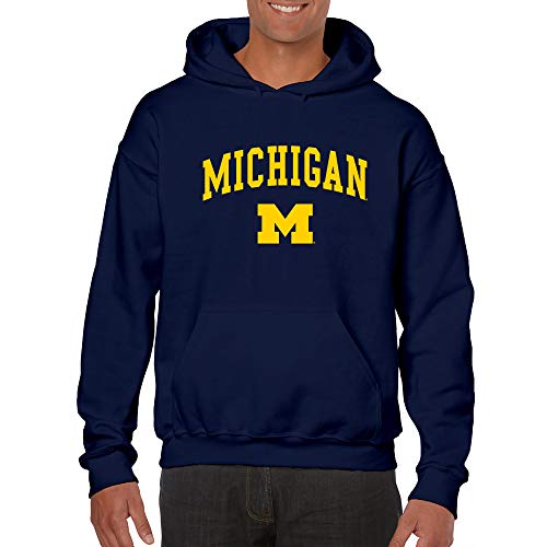 Michigan Wolverines Navy Arch Hoodie - X-Large