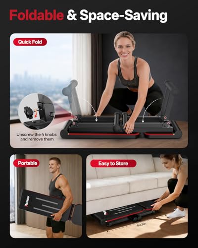 Adjustable Weight Bench - 660LB Capacity, Foldable, Black