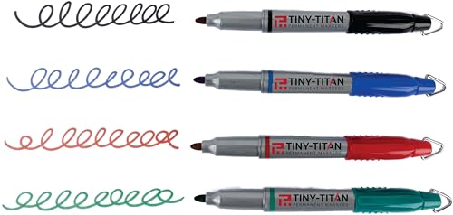 Tiny-Titan Mini Markers - Yellow Ink - 4 Pack with Keychain Clip