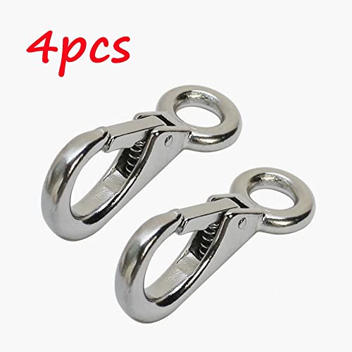 316 Stainless Steel Fixed Snap Hook - Quick Release Shackle (53mm, 4 Pack)