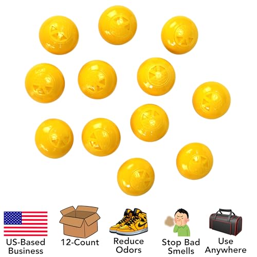 12-Pack Yellow Shoe & Backpack Deodorizer Spheres