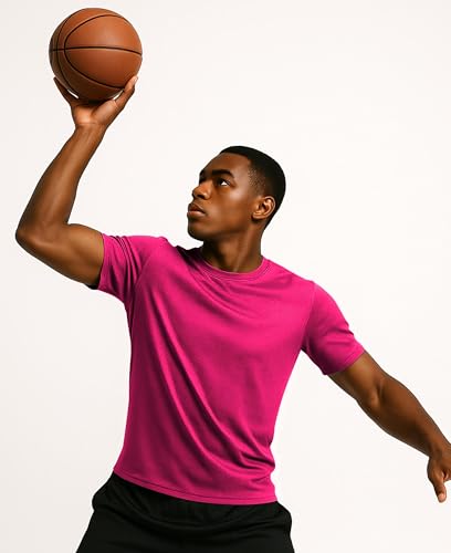 Men's Short Sleeve Mesh Workout T-Shirts - 5 Pack, Small
