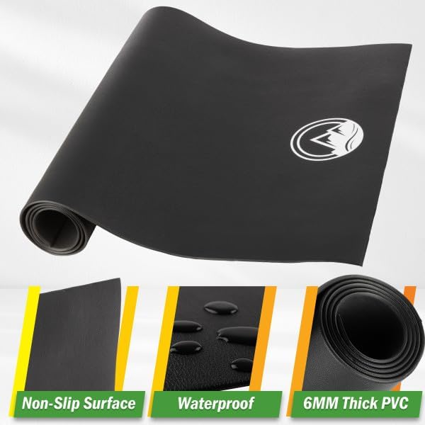 Wakeman Exercise Equipment Mat - Non-Slip, Waterproof Floor Protector for Treadmills, Bikes & Home Gyms