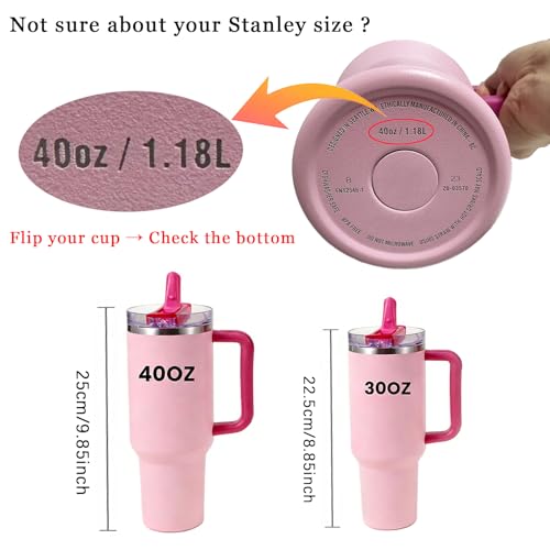 40 oz Replacement Flip Straw Lid for Stanley Quencher Tumbler - 2 Pack, Leakproof & BPA Free
