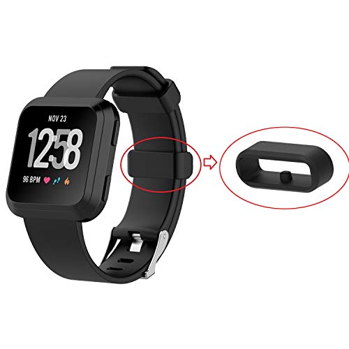 Silicone Replacement Fastener Rings for Fitbit Versa - Black