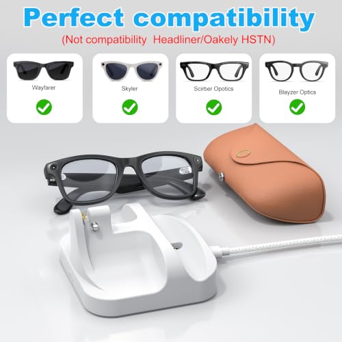 Magnetic Charging Dock for Ray-Ban Meta Glasses & Cases 15W Fast Charger