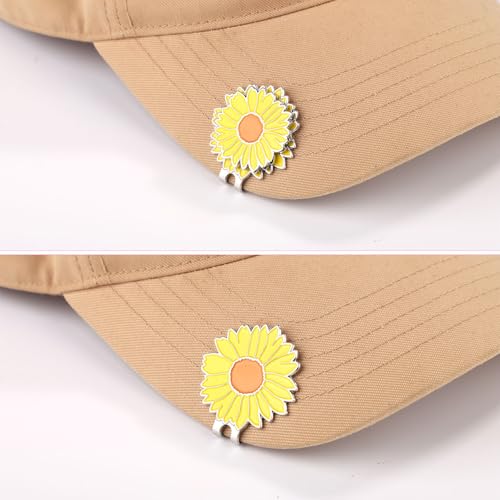 Magnetic Golf Ball Marker with Hat Clip - Chrysanthemum Design