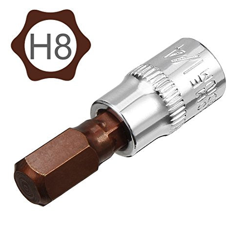 uxcell 2pcs 1/4" Drive x H8 (8mm) Hex Bit Socket, S2 Steel Bits CR-V Sockets 1.5" Length Use with Ratchet Wrench, Slide Bar, Extension Rod