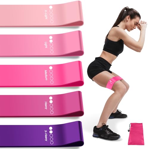 Resistance Bands Set for Exercise - 5 Levels, Pink Workout Bands