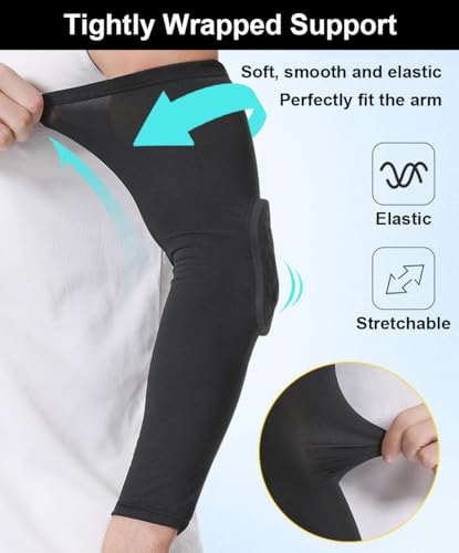 Elbow Compression Sleeve - Padded Arm Sleeve for Sports - X-Small, Black