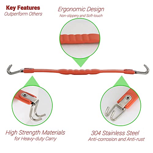 OXTOUF Golf Cart Battery Lifter Straps (2 Pcs) Orange - Fits Trojan/Club Car/EZGO/Yamaha
