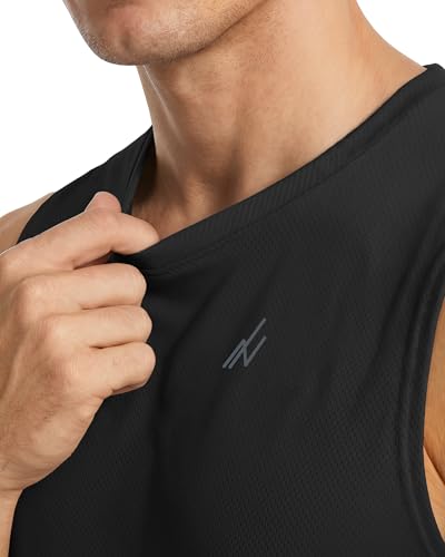 Men's Breathable Mesh Tank Top 3-Pack - Large, Black/Dark Grey/Navy