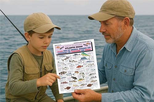 Waterproof Saltwater Fish Identification Chart - 50+ Species