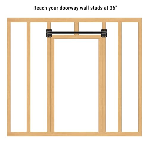 Heavy Duty 36" Wall Mount Pull Up Bar - Black, 500 lb Capacity