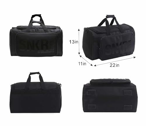 Dawbun Red Multifunctional Sneaker Travel Duffle Bag for Men with 3 Adjustable Compartments