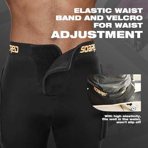 Soared Medium Black 3D Hip Butt Pads XPE Protective Shorts for Sports