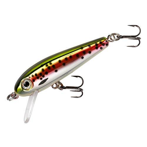 Tracdown Minnow Slow-Sinking Crankbait Fishing Lure - Slick Rainbow Trout, 1 5/8 in