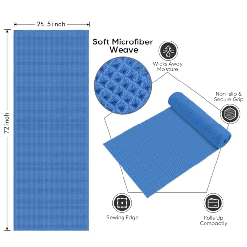 Yoga Mat Towels - Ultra-Absorbent Microfiber, 2 Pack, Blue/Pink