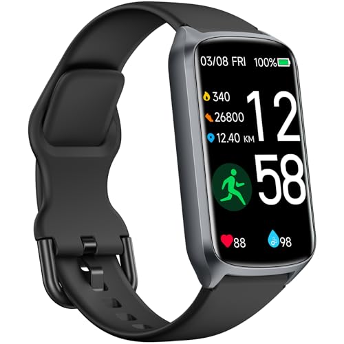 Health Fitness Tracker with Heart Rate, Blood Oxygen & Sleep - Spaceblack