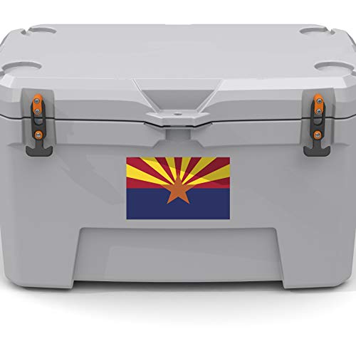 Arizona State Flag Decal Sticker - 2-Pack, 5x3 Inches, UV Protected