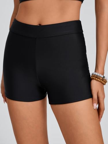 High Waist Swim Shorts Women Tummy Control Bathing Suit Bottoms