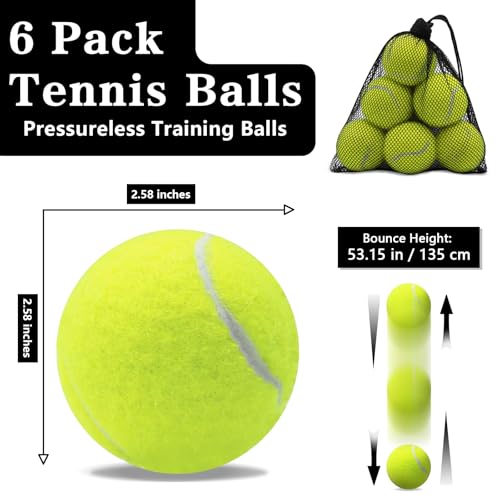Tennis Balls for Dogs - 6 Pack Training & Practice Balls - Yellow