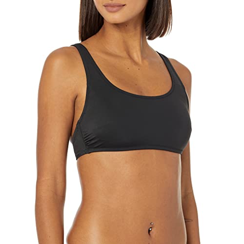 Scoop Neck Swim Crop Top - Medium / Washed Black