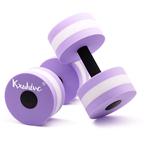 Water Dumbbells for Pool Exercise - 2 Pcs Lightweight EVA Foam - Purple